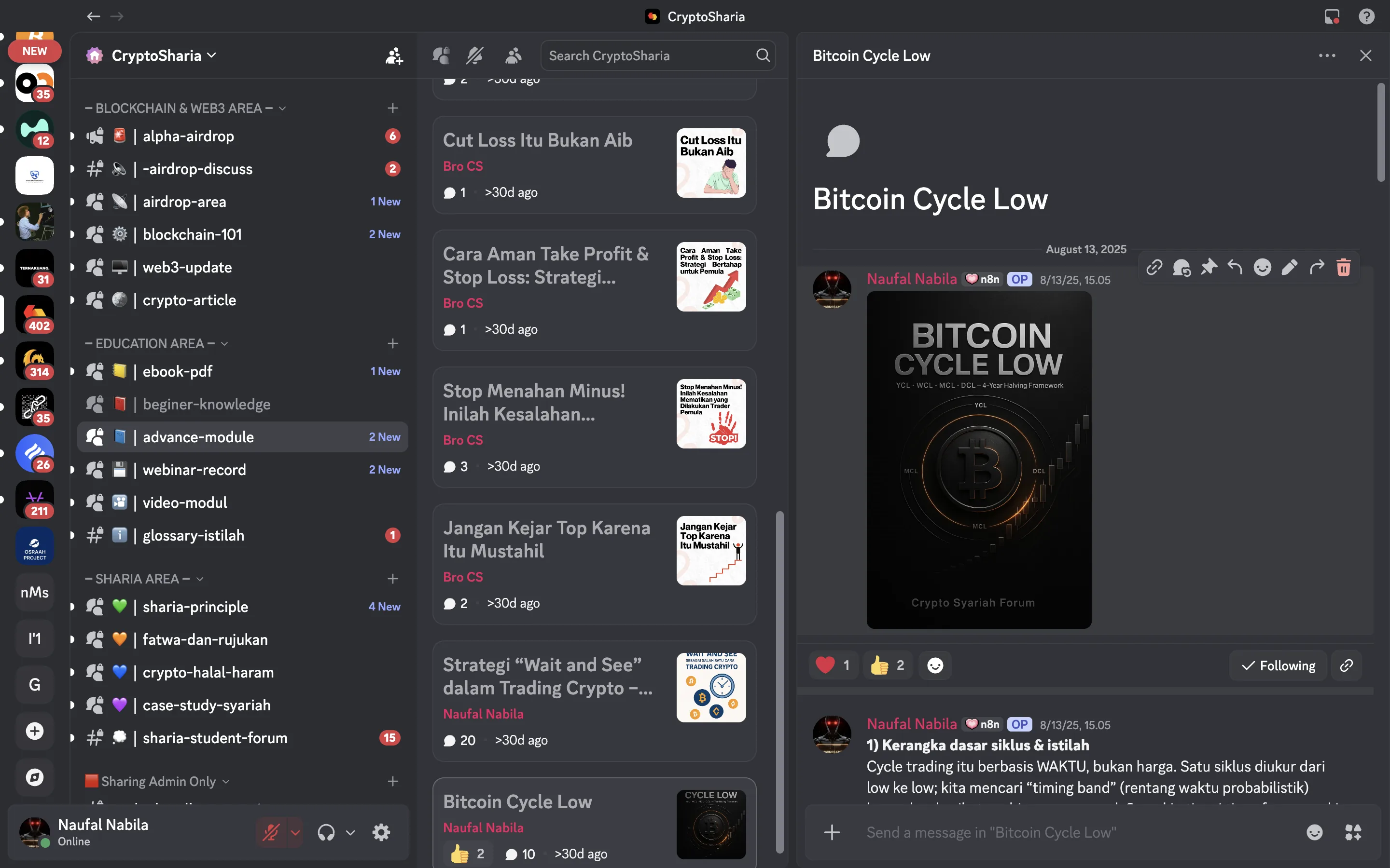 Pratinjau kanal Discord CryptoSharia